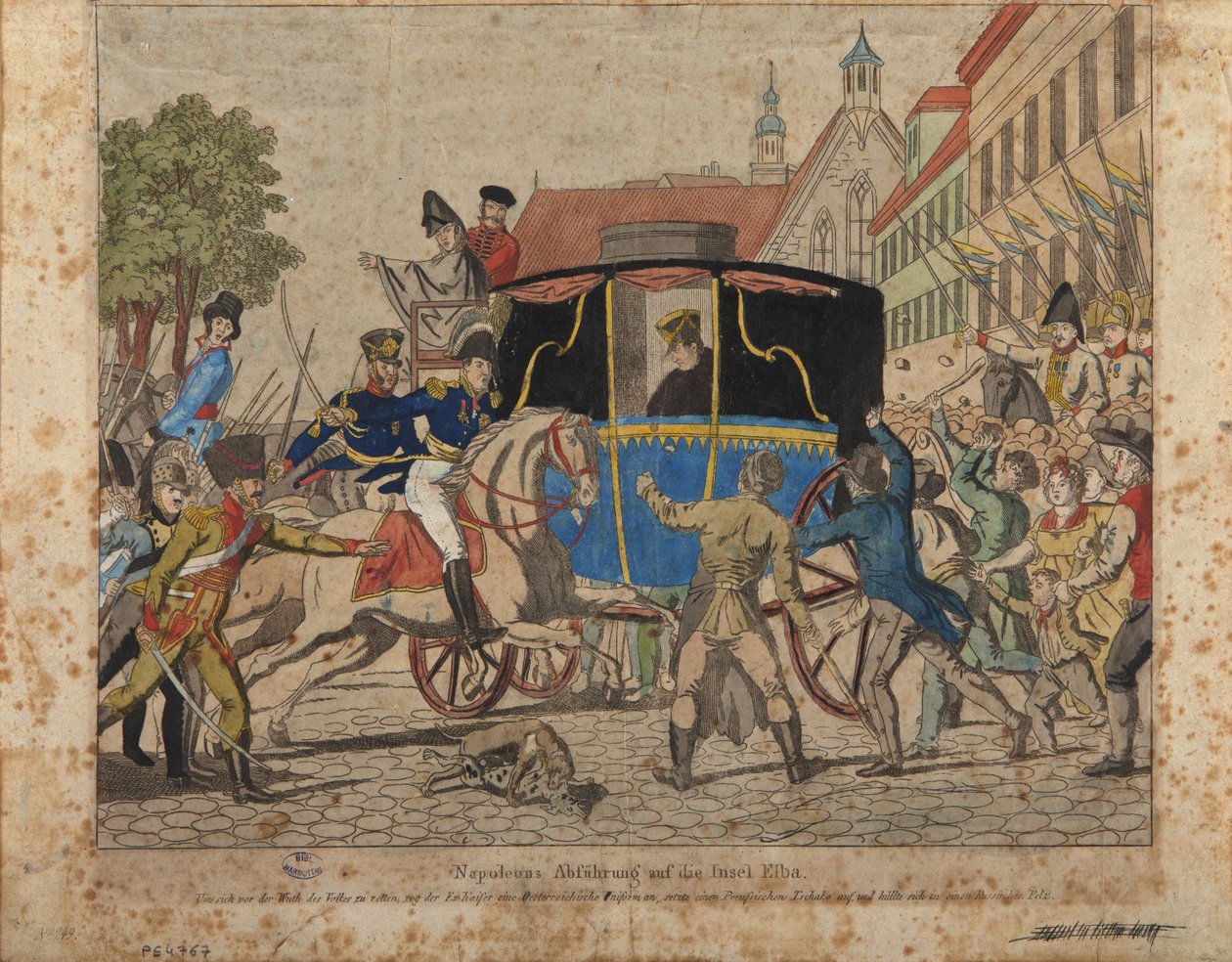 Napoleons exilam para a ilha de Elba de German School