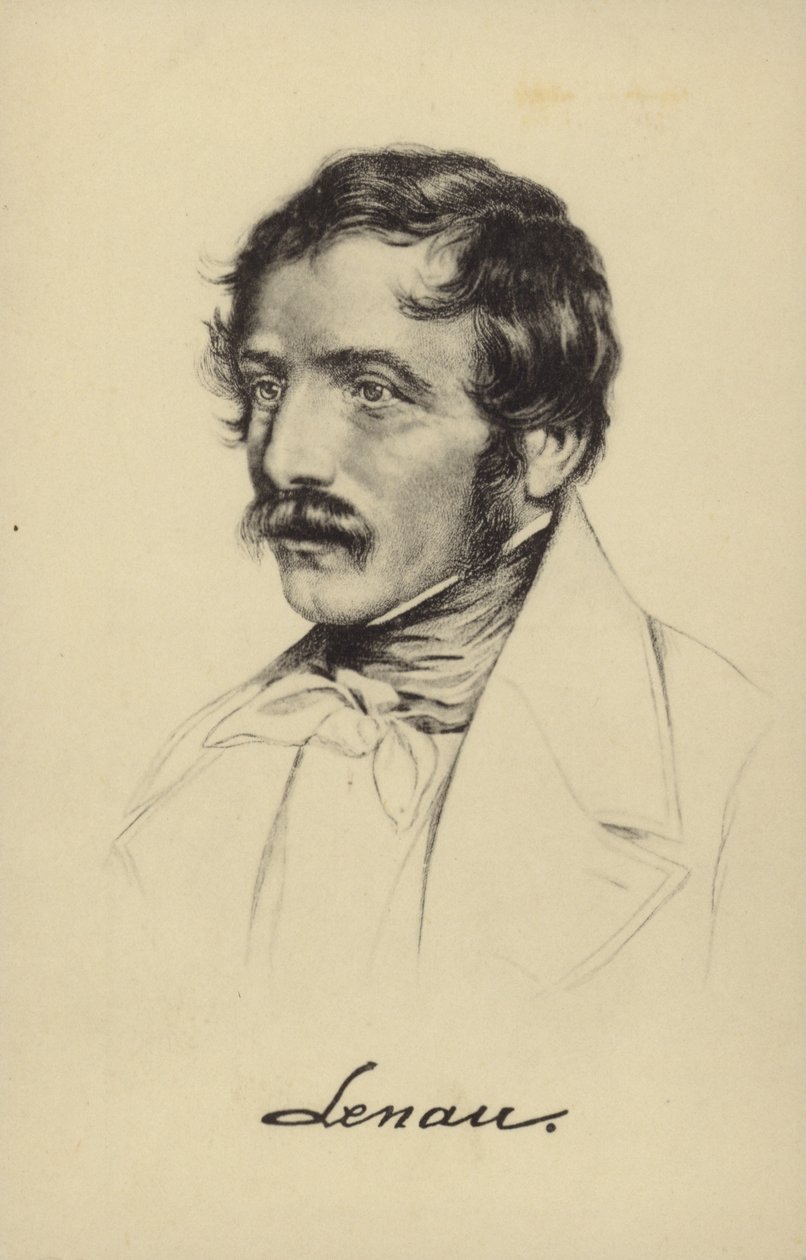 Nikolaus Lenau (1802-1850), poeta austríaco (litografia) de German School