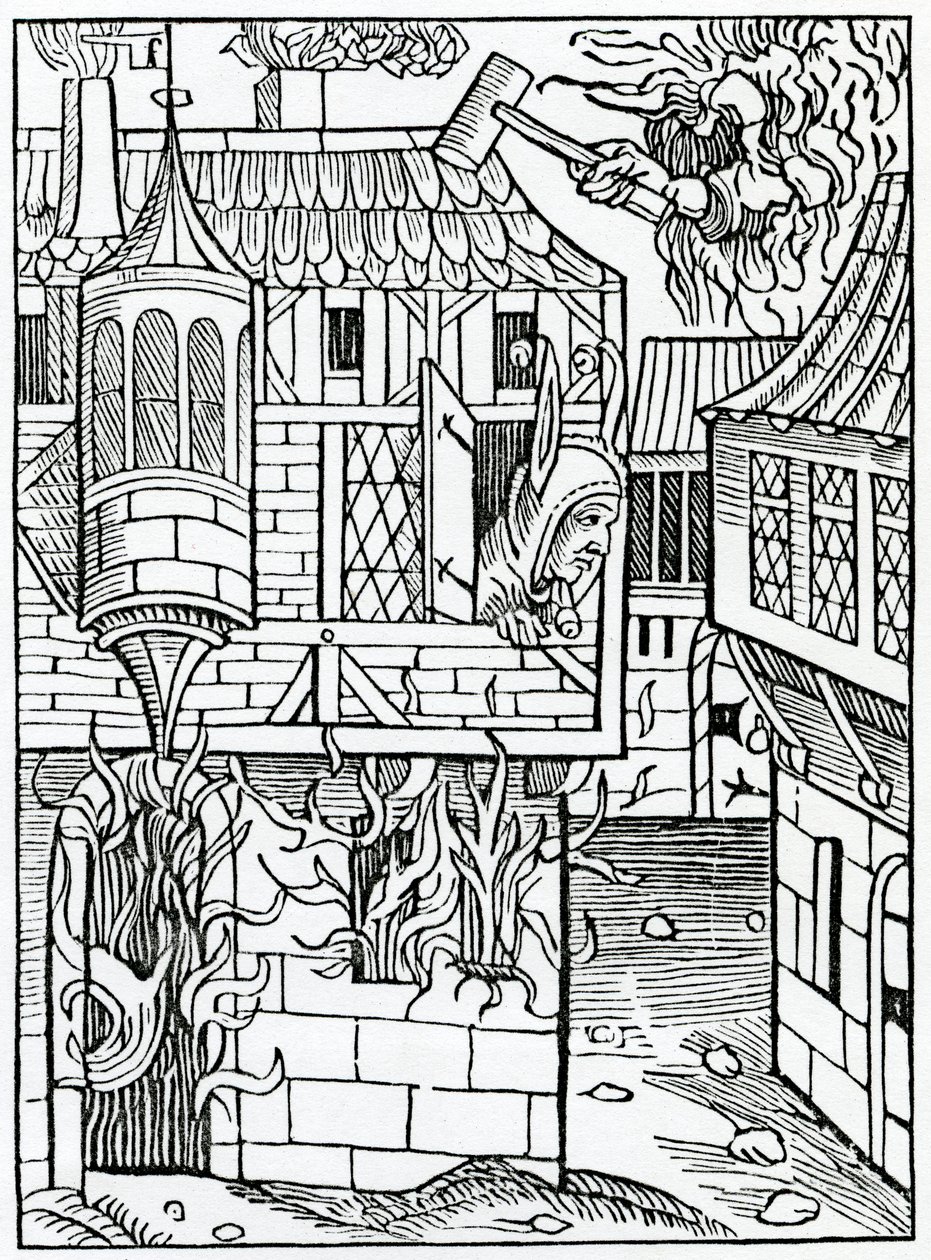 De bostynge ou hauynge confydence in fortune, ilustração da tradução inglesa de Alexander Barclay de &39;The Ship of Fools&39;, de uma edição publicada em 1874 de German School