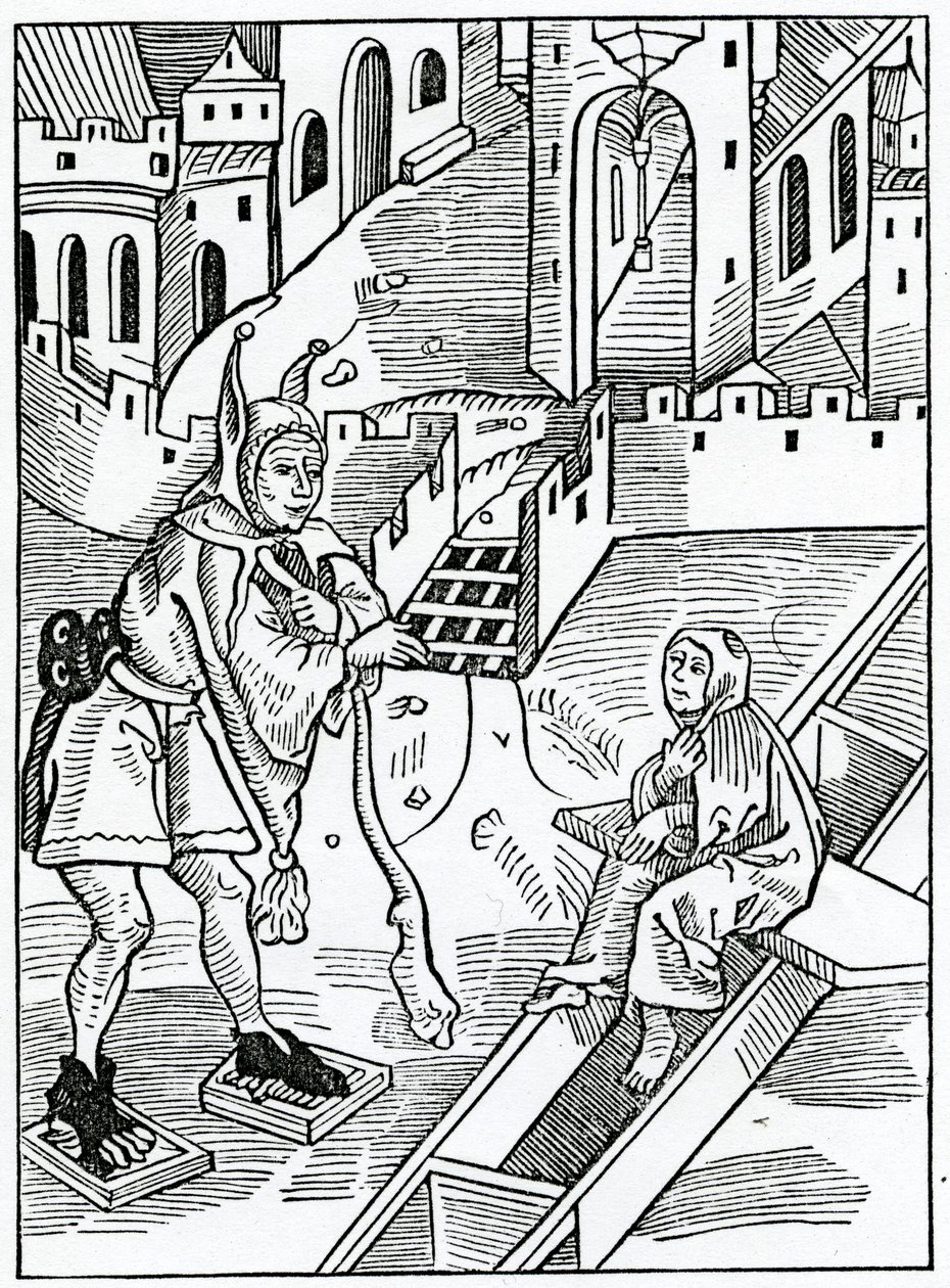 De desprezo, ou dispithnge de escritura sagrada, ilustração de tradução inglesa de Alexander Barclay de &39;The Ship of Fools&39;, de uma edição publicada em 1874 de German School