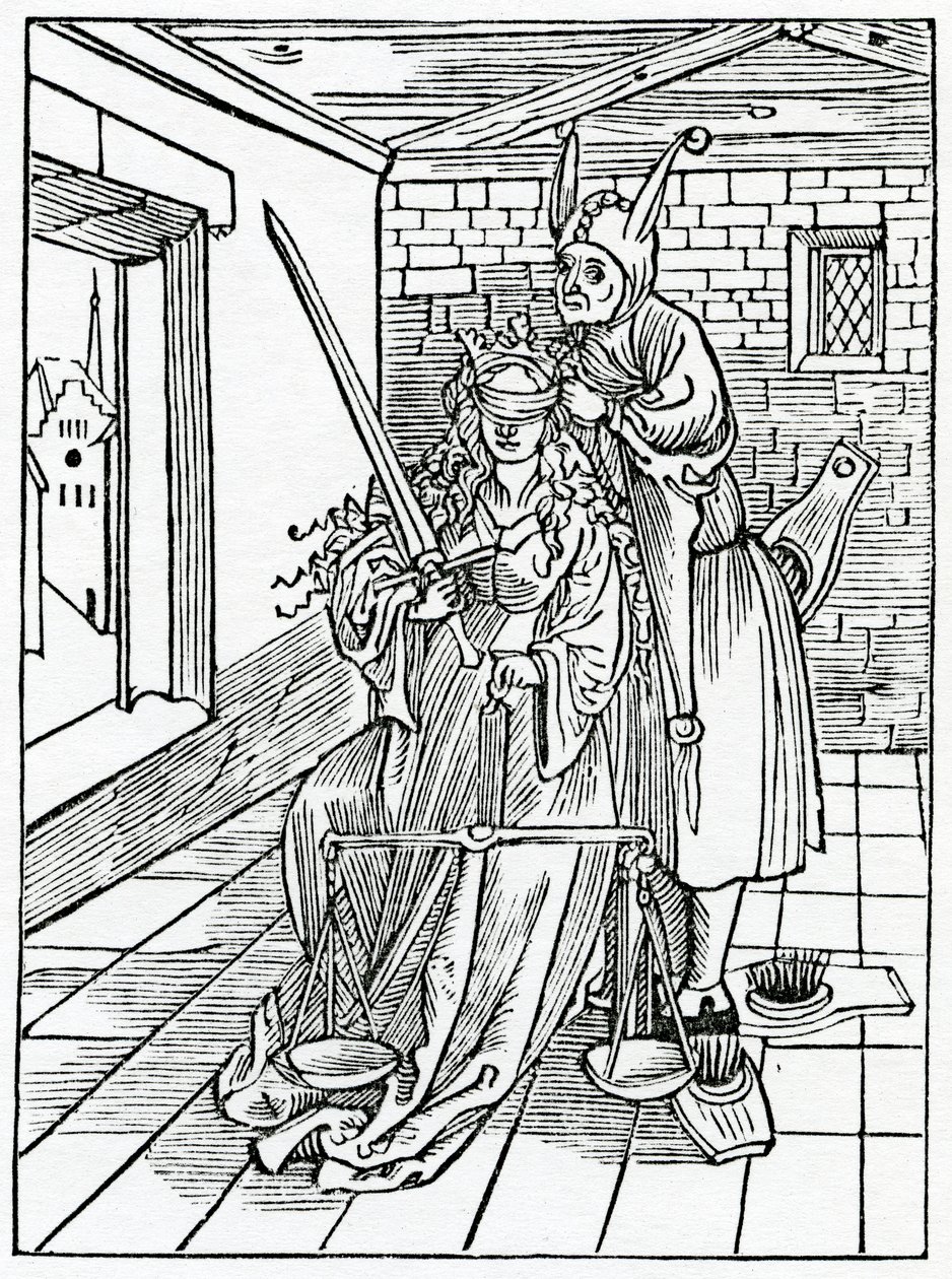 De grandes stryuers no lawe para thynges de nada, ilustração da tradução inglesa de Alexander Barclay de &39;The Ship of Fools&39;, de uma edição publicada em 1874 de German School