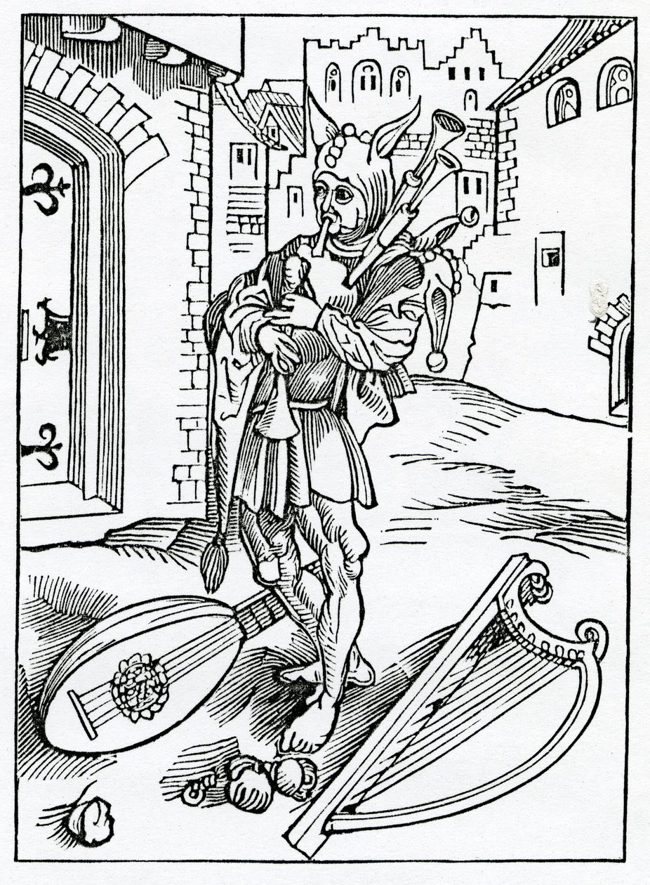 De coisas impacientes que, naturalmente, correm, ilustração da tradução inglesa de Alexander Barclay de "O Barco dos Loucos", de uma edição publicada em 1874 de German School