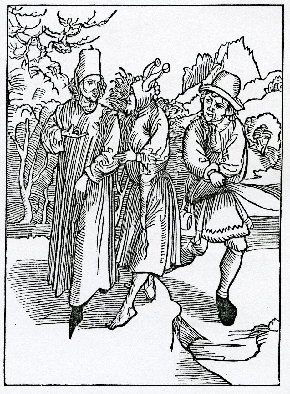 Da época de unkyndnes e folys que segue, ilustração da tradução inglesa de Alexander Barclay de &39;The Ship of Fools&39;, de uma edição publicada em 1874. de German School