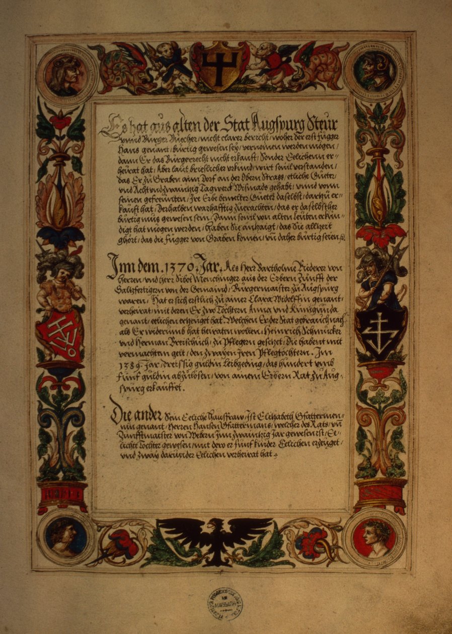 Página do livro de Geheim Honor do sexo Fuggerschen de German School