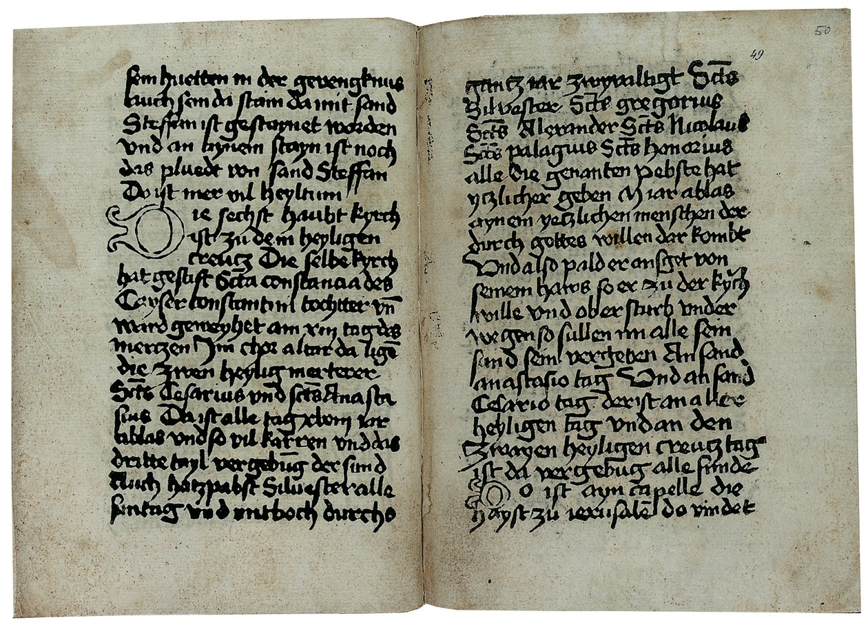 Páginas de uma cópia alemã de "Notável Roma, História e Descrição de Roma", de Giles pseudo-romano, possivelmente publicado por Ulrich Han, Roma, c.1475 de German School