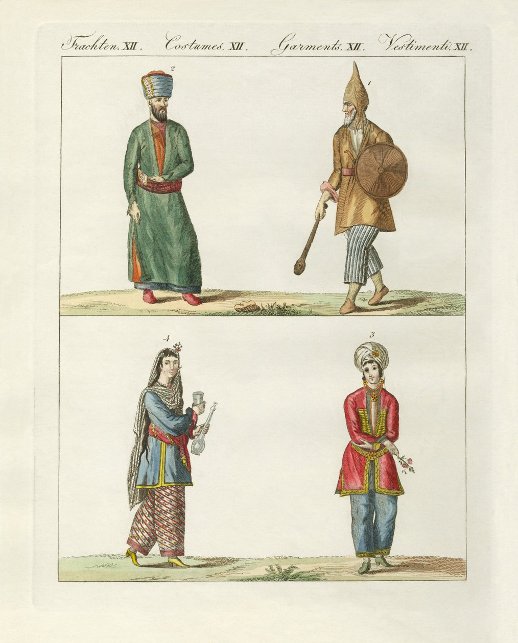 Vestidos persas (gravação a cores) de German School