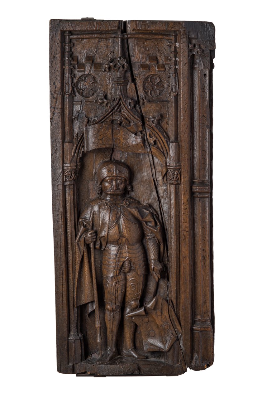 Pew end representando São Quirino de Neuss, c.1485-1515 (carvalho) de German School