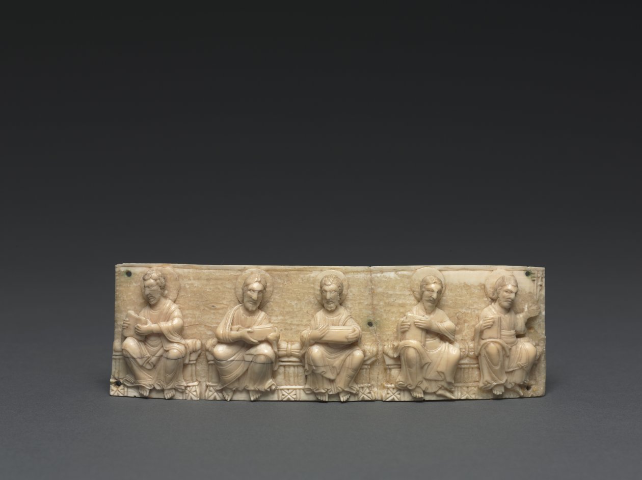 Placa de um altar portátil: Cristo e os apóstolos, Vale do Baixo Reno, 1050-1100 de German School
