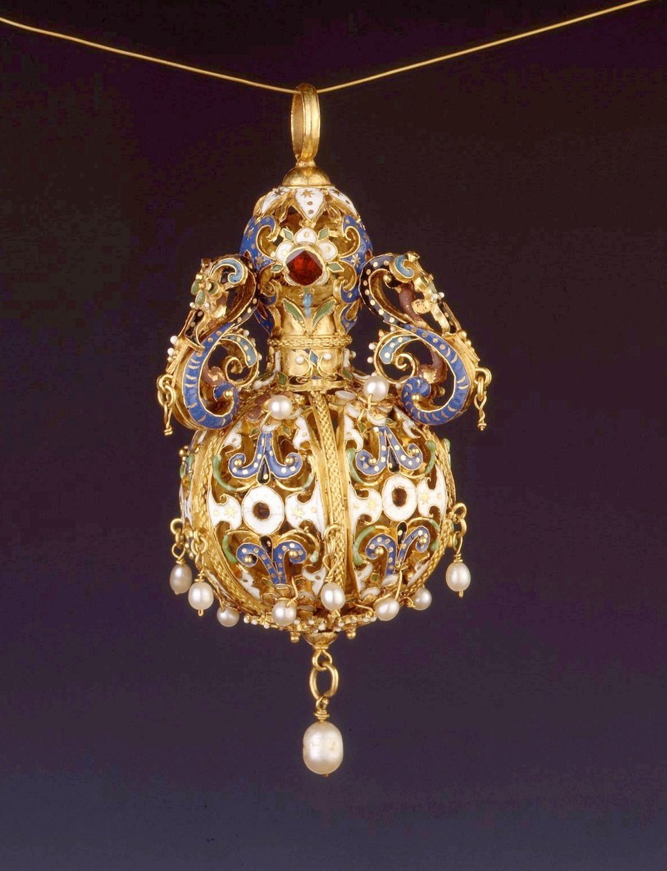 Pomander, c.1600 (ouro e cloisonne esmalte) de German School
