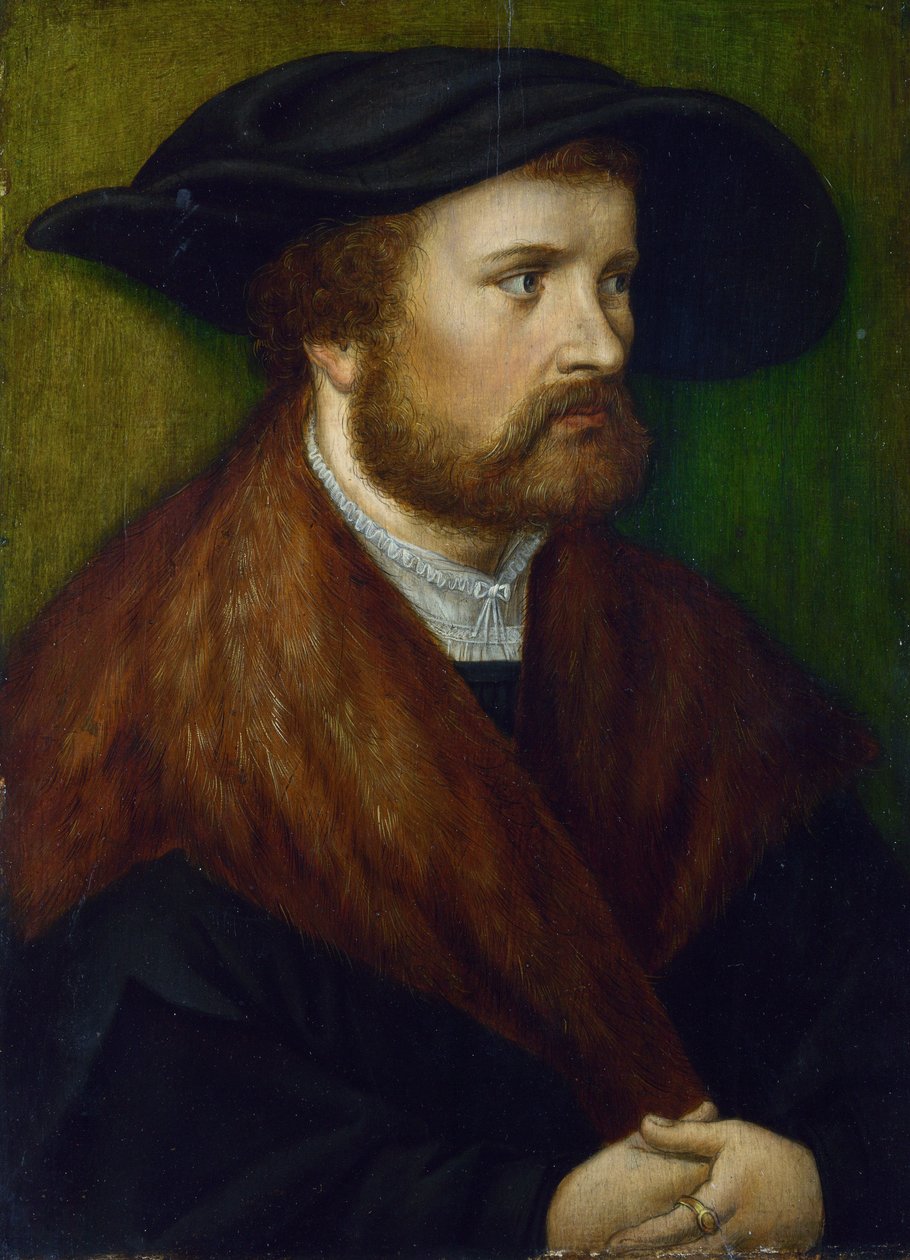 "" Retrato de um homem "" pintura anônima do sul da Alemanha, cerca de 1530 London National Gallery de German School