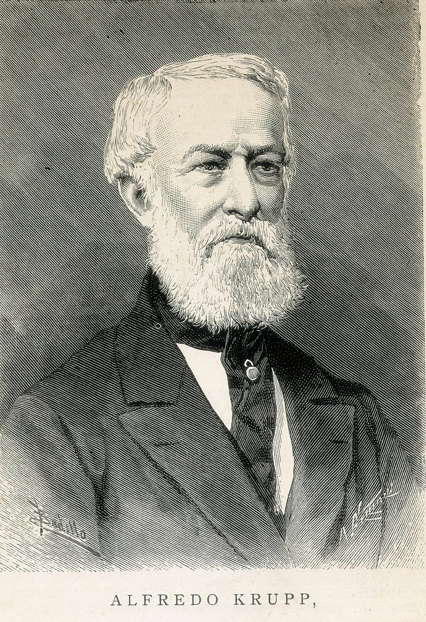 Retrato de Alfred KRUPP (1812-1887), industrial siderúrgico alemão de German School