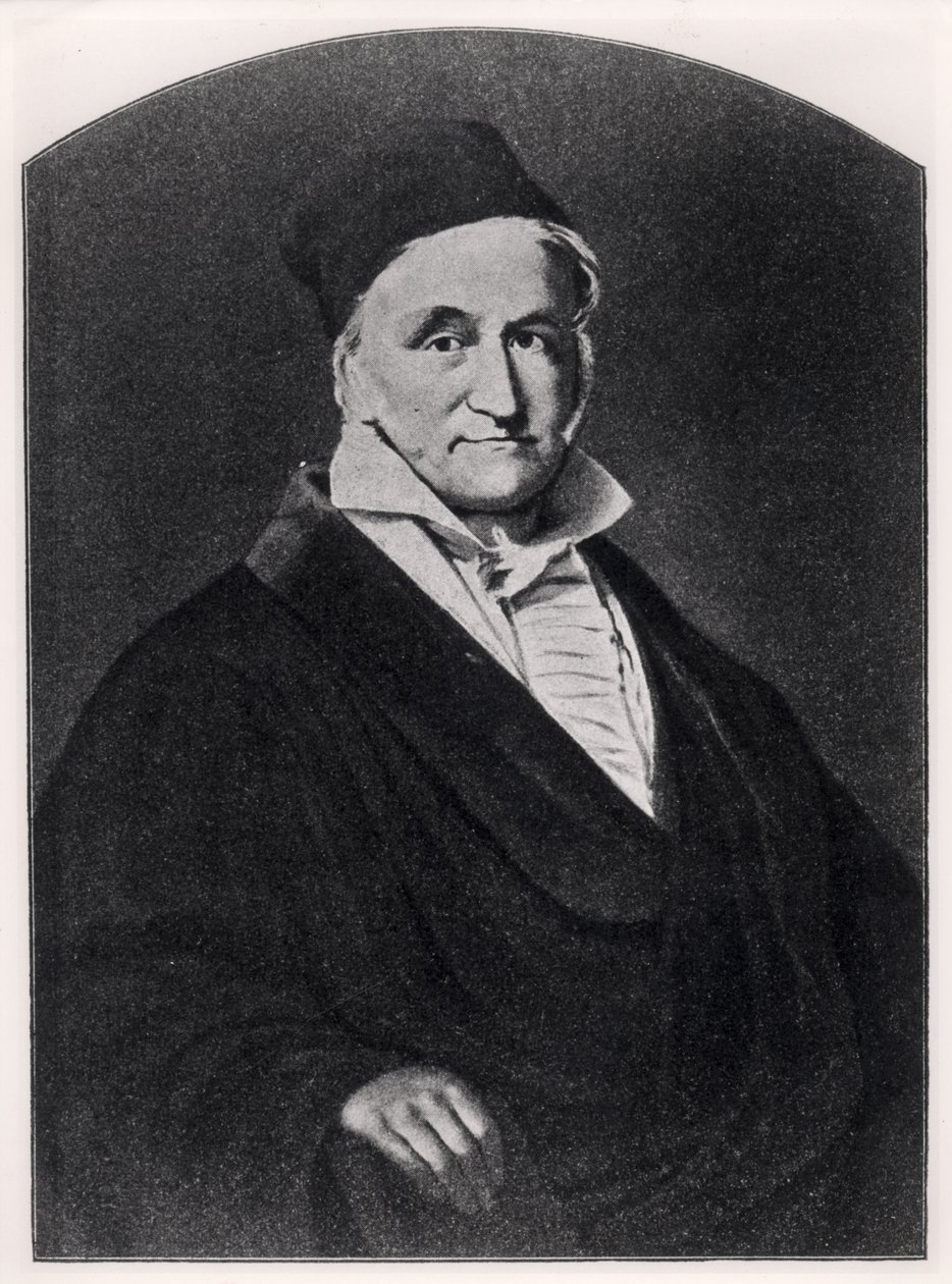 Retrato de Carl Friedrich Gauss (1777-1855) de Handbuch der Vermessungskunde publicado por Metzler em Stuttgart, 1895 de German School