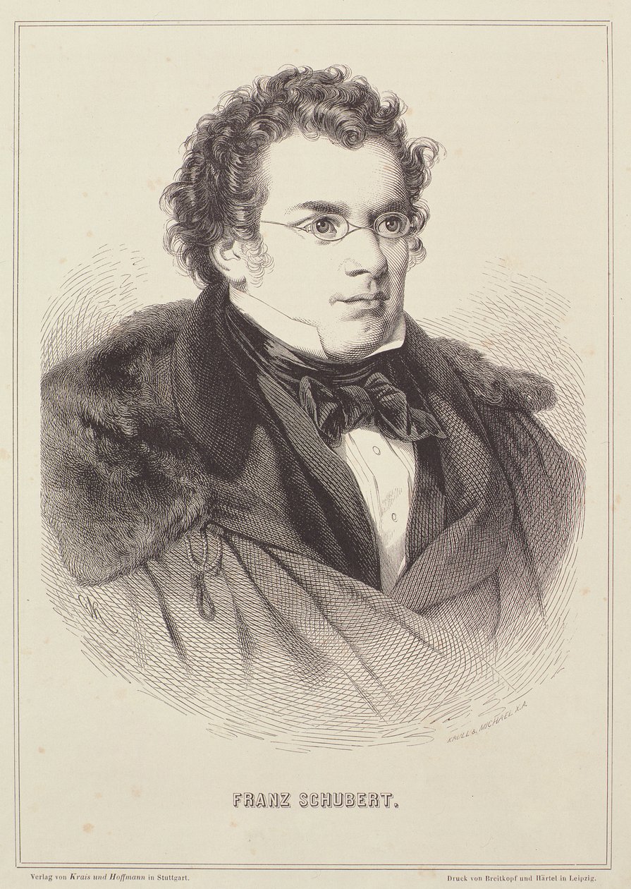 Retrato de Franz Schubert (1768-1827) de German School