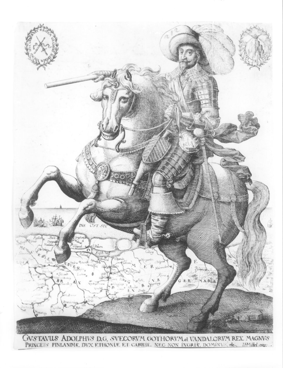 Retrato de Gustavus Adolphus II, rei da Suécia (1594-1632) de German School
