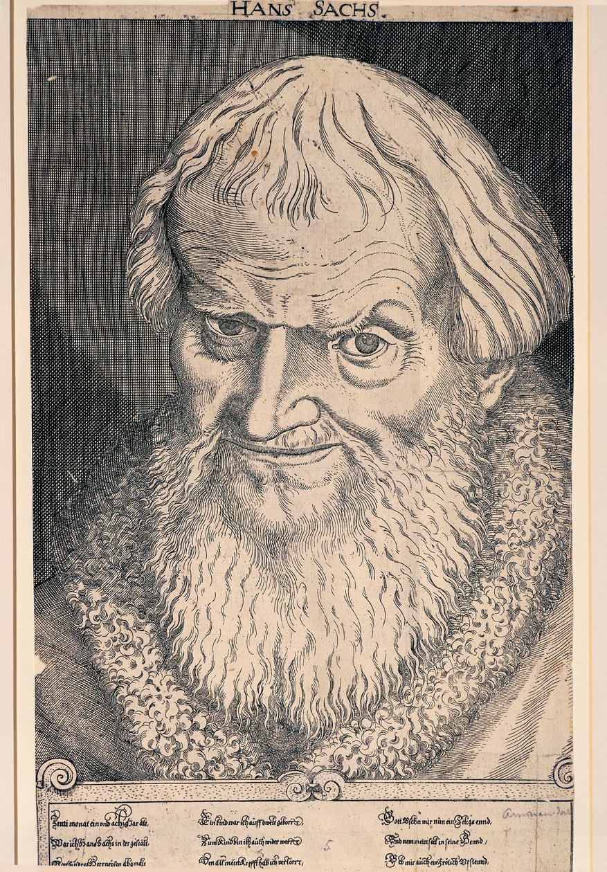 Retrato de Hans Sachs (gravura) de German School