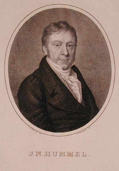 Retrato de Johann Nepomuk Hummel (1778-1837) gravado por F. Fleischmann de German School