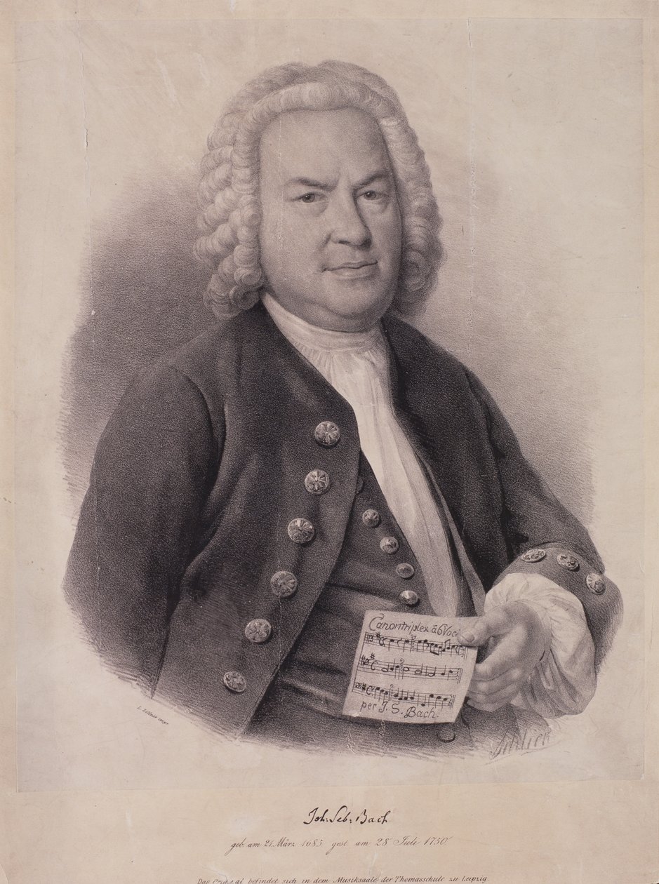 Retrato de Johann Sebastian Bach (1685-1750) gravado por FG Schlick, 1840 de German School