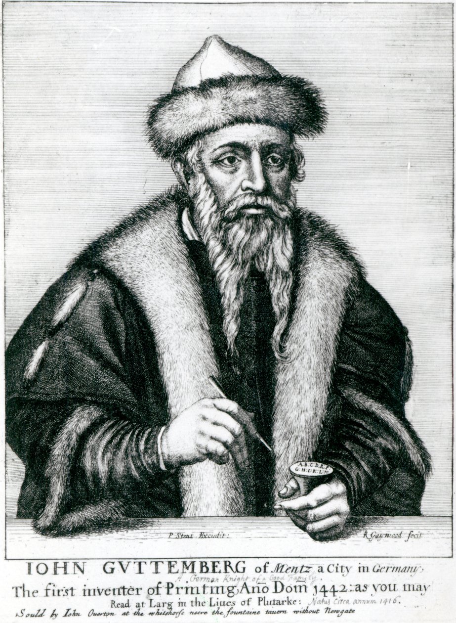 Retrato de Johannes Gutenberg de German School