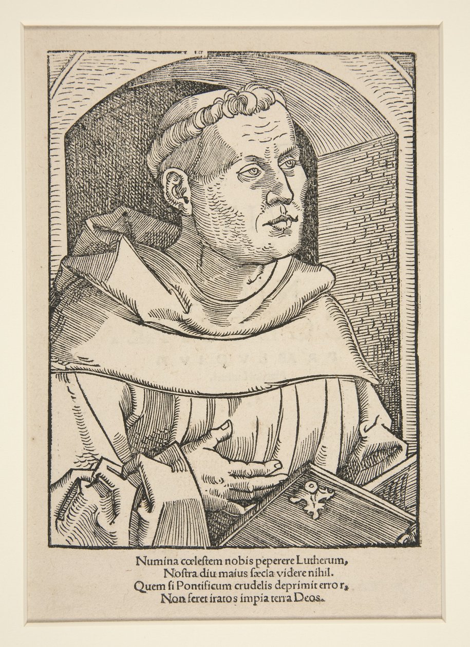Retrato de Martinho Lutero (xilogravura) de German School
