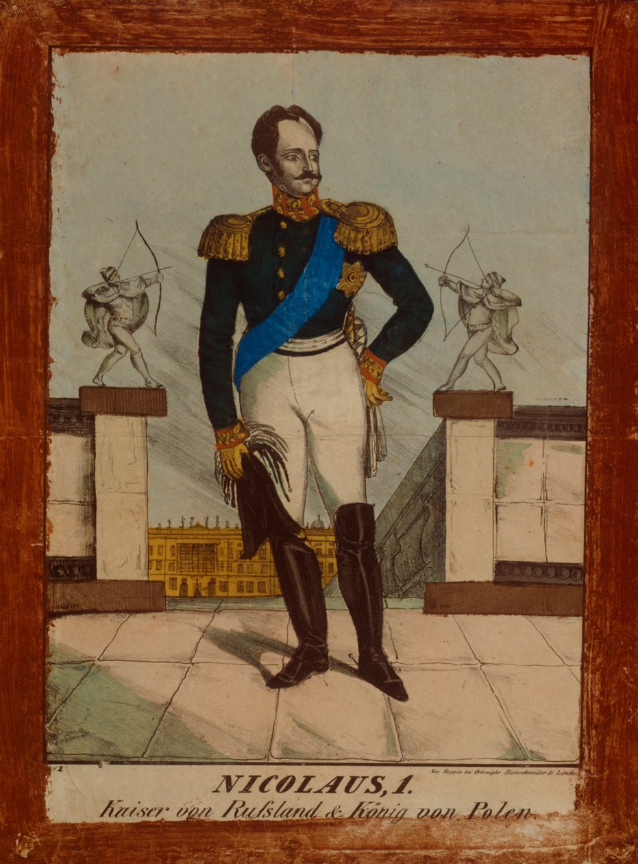 Retrato de Nicolau I, Czar da Rússia e Rei da Polônia, Folha de Imagens Neuruppin, c.1850 de German School