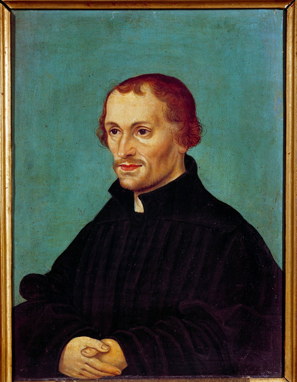 Retrato de Philippe Melanchton (Philipp Melantone ou Melanchthon ou Schwartzerd) de German School