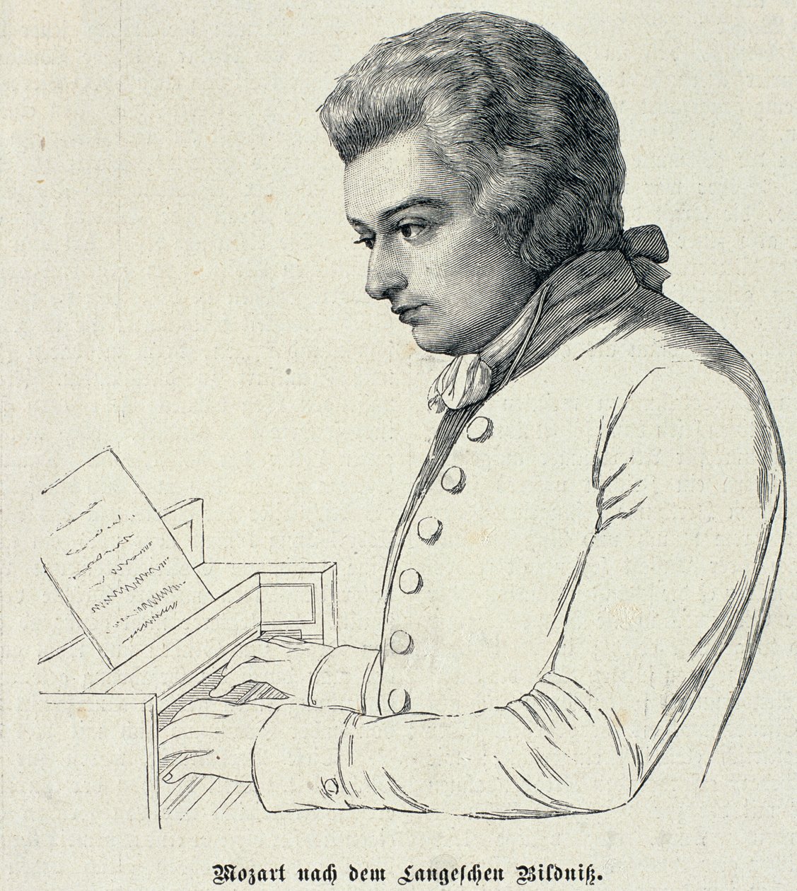 Retrato de Wolfgang Amadeus Mozart (1756-91) de German School