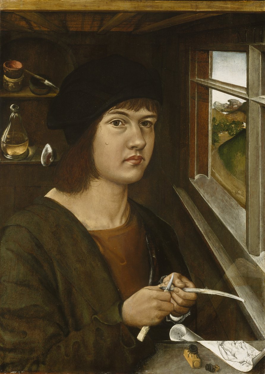 Retrato de um jovem artista, c.1500 de German School