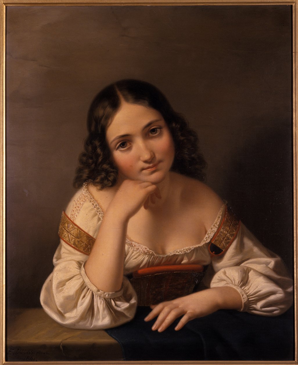 Retrato de uma jovem mulher, 1801-1900 de German School