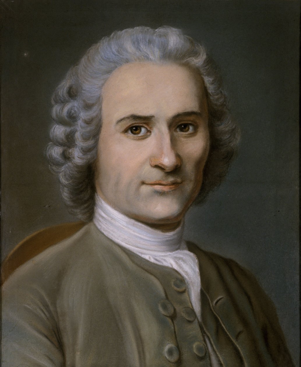 Retrato, de, um, homem, com, um, em pó, peruca de German School