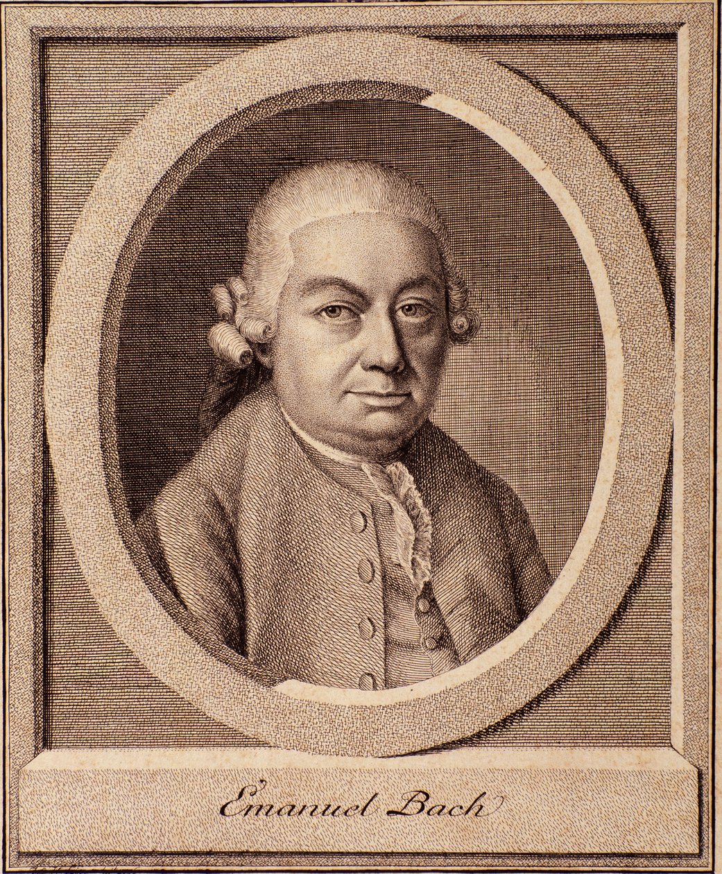 Retrato do compositor alemão Carl Philipp Emanuel Bach (1714-1788) filho de Johan Sebastian Bach de German School