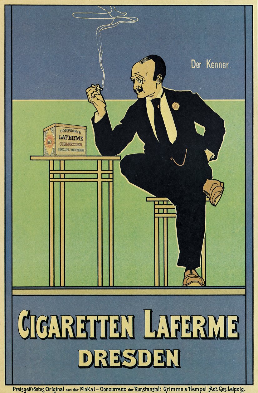Poster publicidade cigarros Laferme de German School