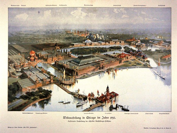 Poster para a Feira Mundial de Chicago de 1893 (cor litho) de German School