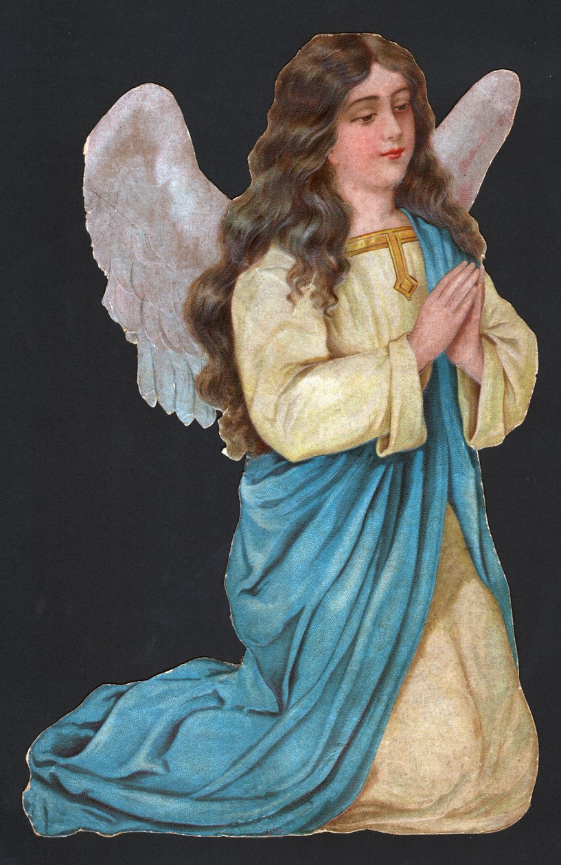 Anjo orando. cerca de 1900 (impressão) de German School