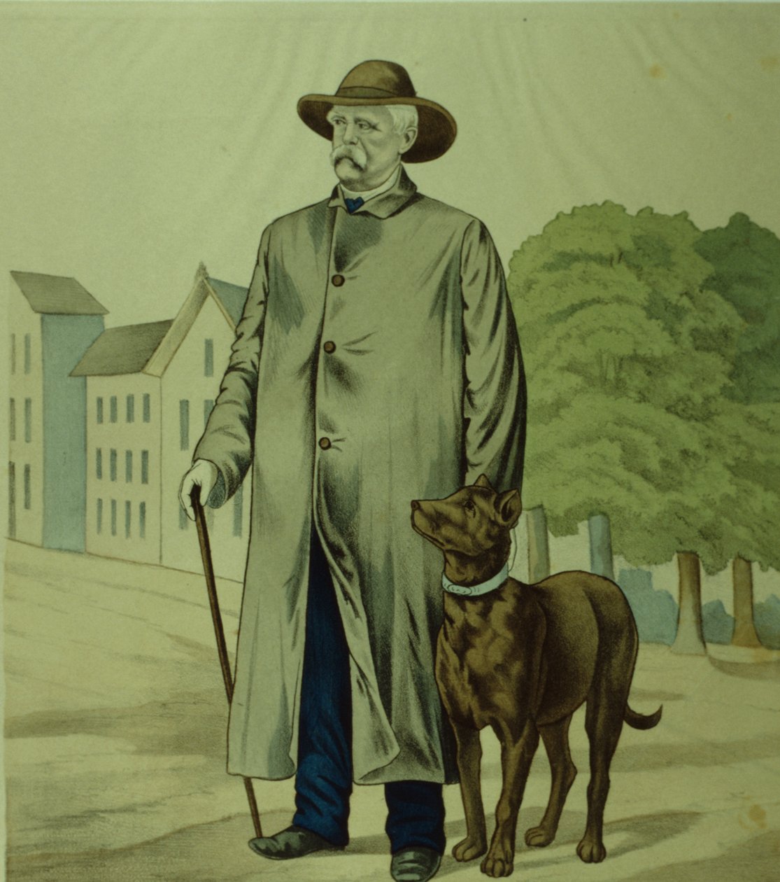 Príncipe Otto von Bismarck em Friedrichsruh (litografia) de German School
