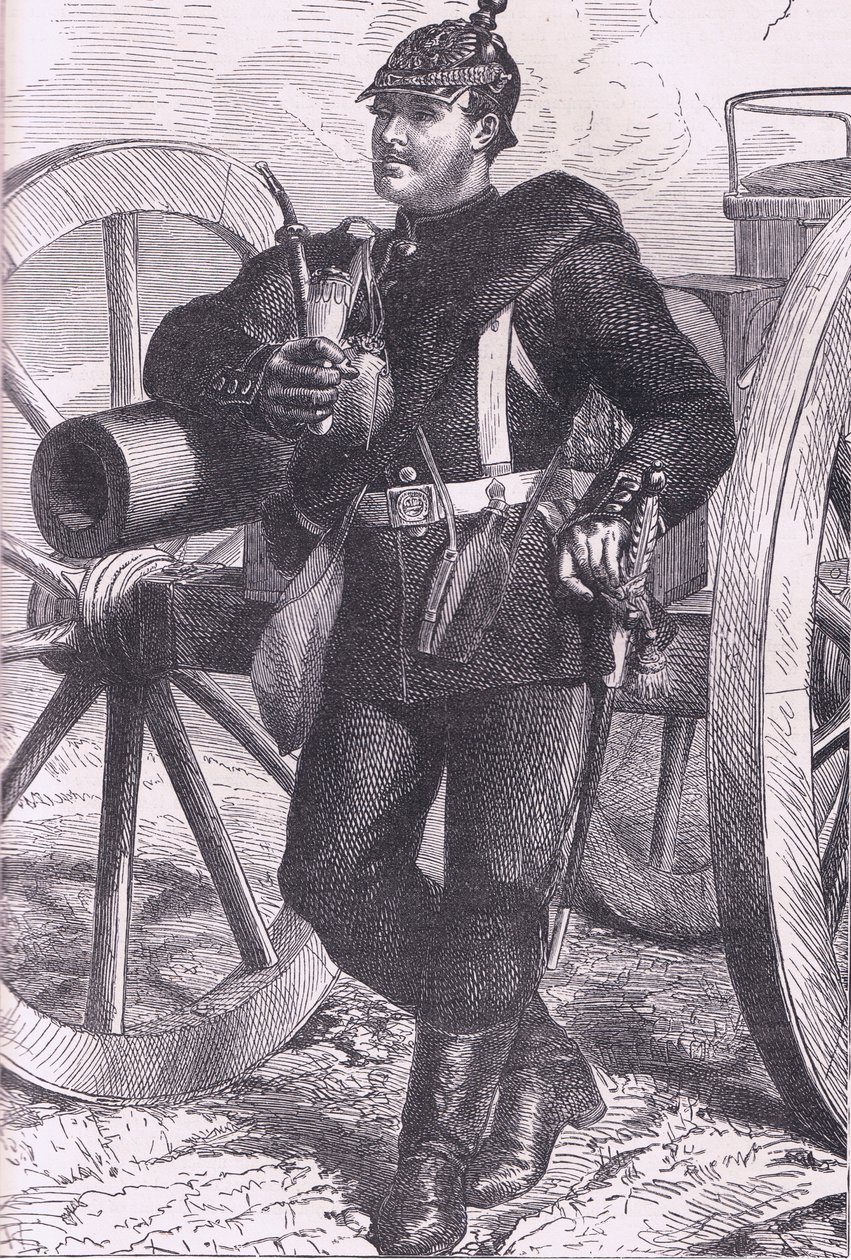 Prussian artiller man, Cassells History of the War between France and Germany publicado por Cassell and Company Limited, c.1890 (litho) de German School
