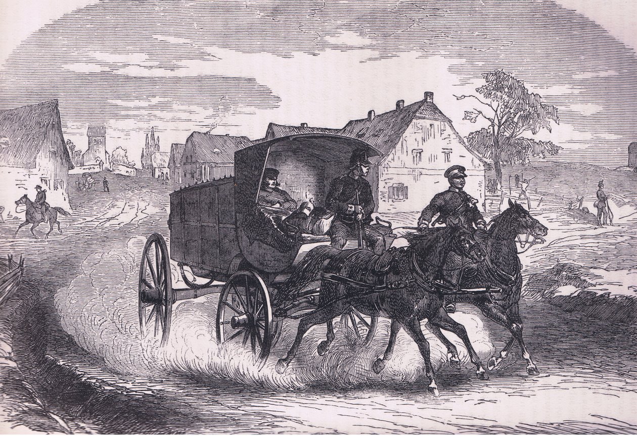 Posto militar prussiano, Cassells History of the War between France and Germany publicado por Cassell and Company Limited, c.1890 (litho) de German School