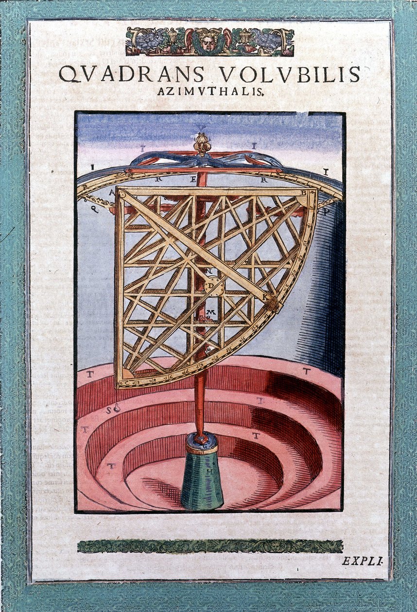 Quadrante zodiacal azimutal no "Astronomiae instituatae machanicia" de Tycho Brah (1546 - 1601), Wandsbeck de German School