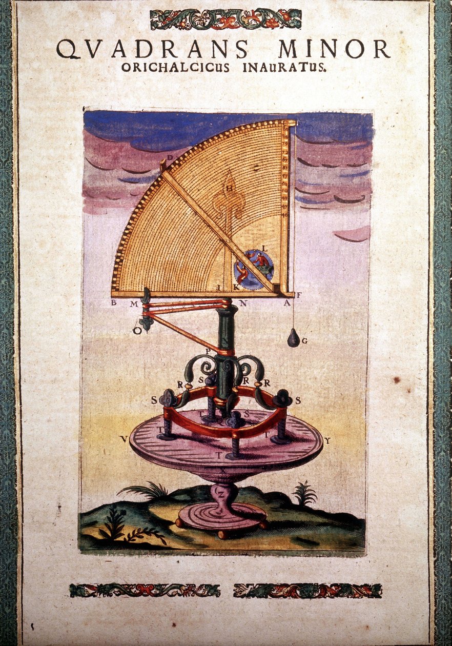 Quadrante zodiacal azimutal no "Astronomiae instituatae machanicia" de Tycho Brah (1546 - 1601), Wandsbeck de German School