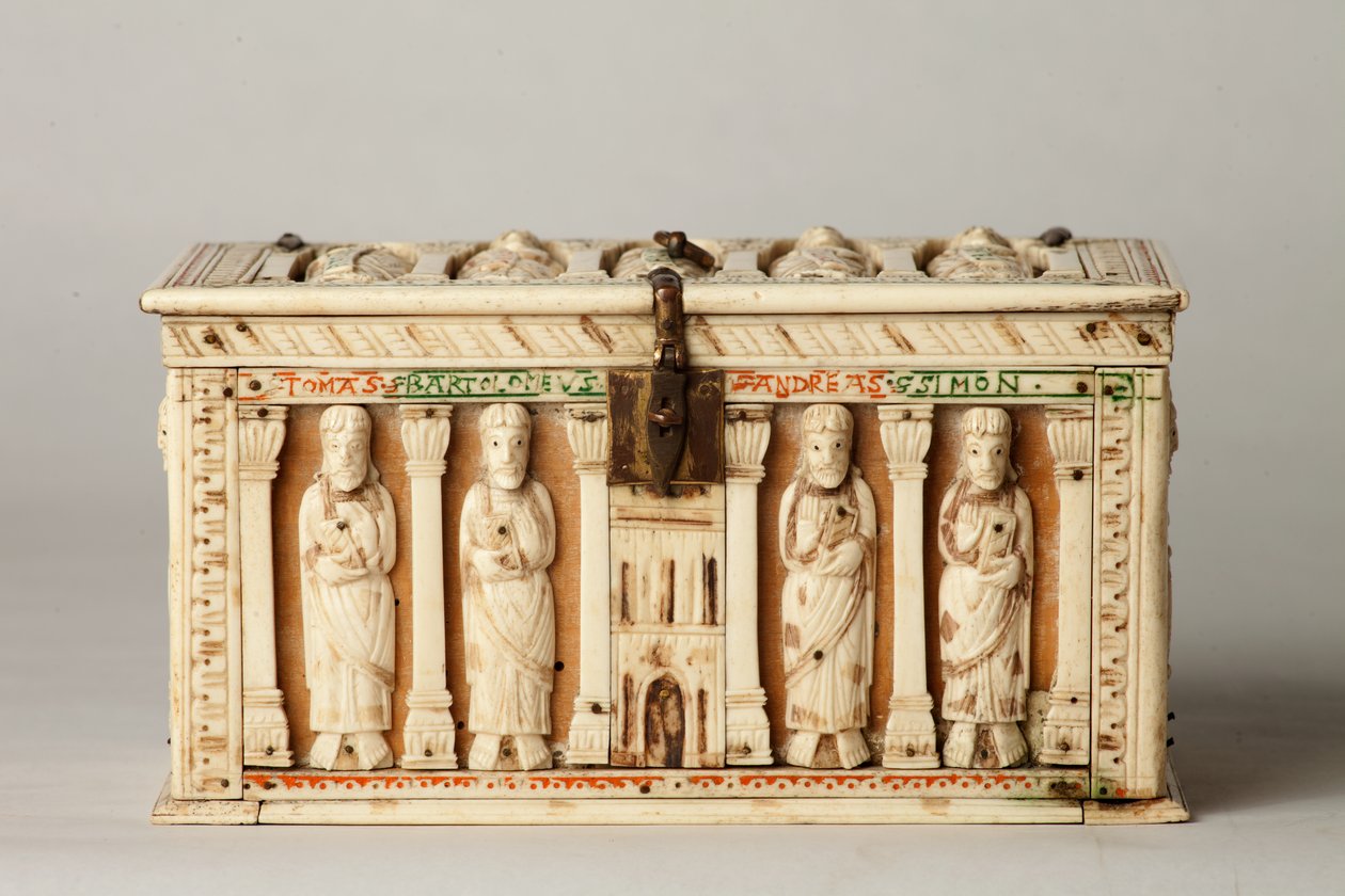 Reliquary caixão, Colónia, Alemanha, c.1150 (madeira e marfim) de German School
