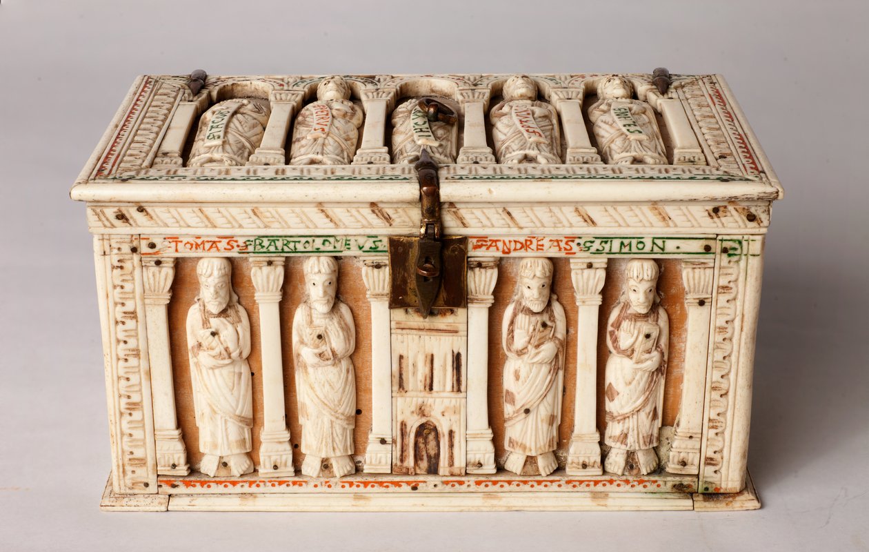 Reliquary caixão, Colónia, Alemanha, c.1150 (madeira e marfim) de German School