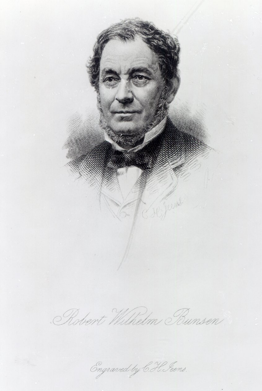 Robert Wilhelm Bunsen, gravado por CH Jeens de German School