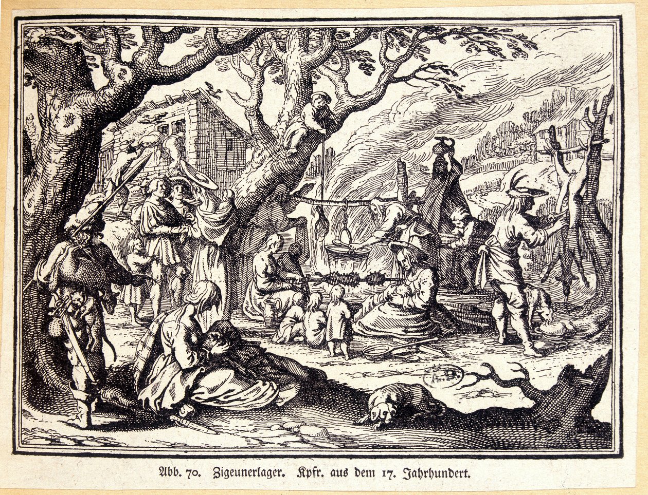 Pessoas do meio rural na Idade Média. Gravura alemã do século XVIII. Anônimo. Bibl. das Artes Deco. de German School
