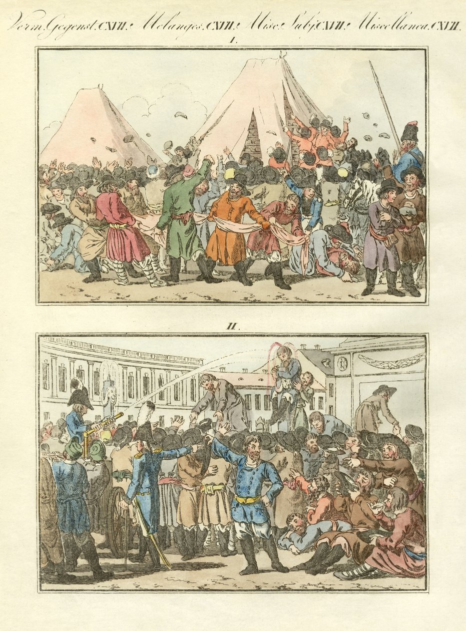 Festas étnicas russas (gravura a cores) de German School