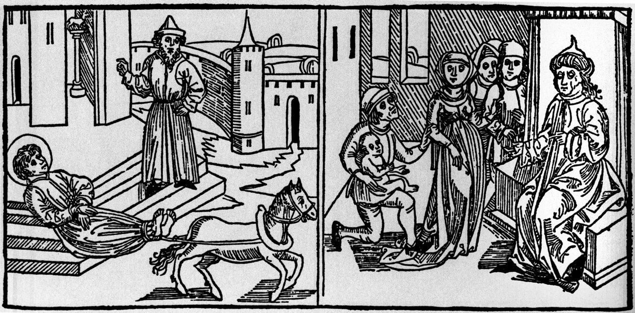 São Saturnino foi o fundador do cristianismo em Toulouse, em meados do século III. Naquele tempo os cristãos eram perseguidos: Saint Saturnin foi uma das vítimas dos Paianos. O seu corpo preso à cauda de um touro, foi drenado perto dos Rom de German School