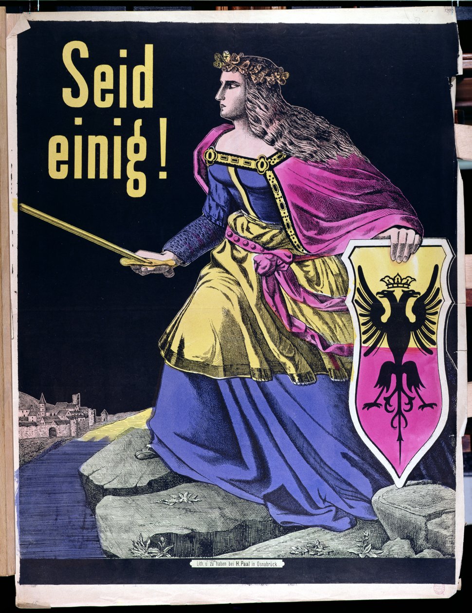 Seja unido!, Cartaz patriótico alemão, c.1870 de German School