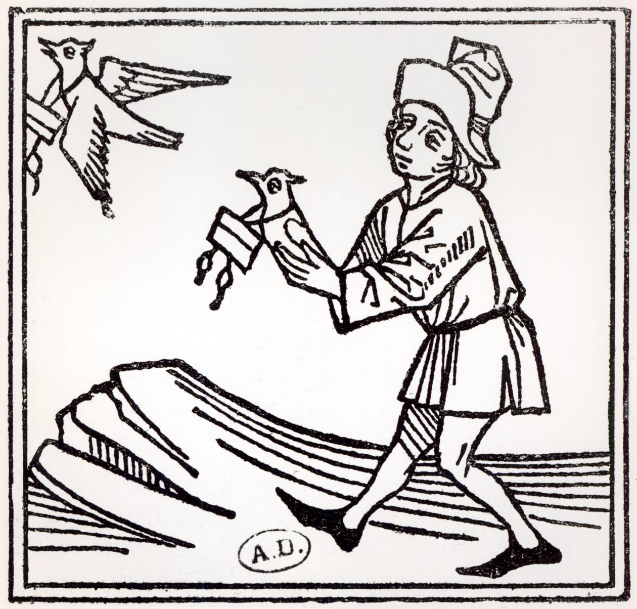 Envio de uma carta por Pigeon Post, 1488 de German School