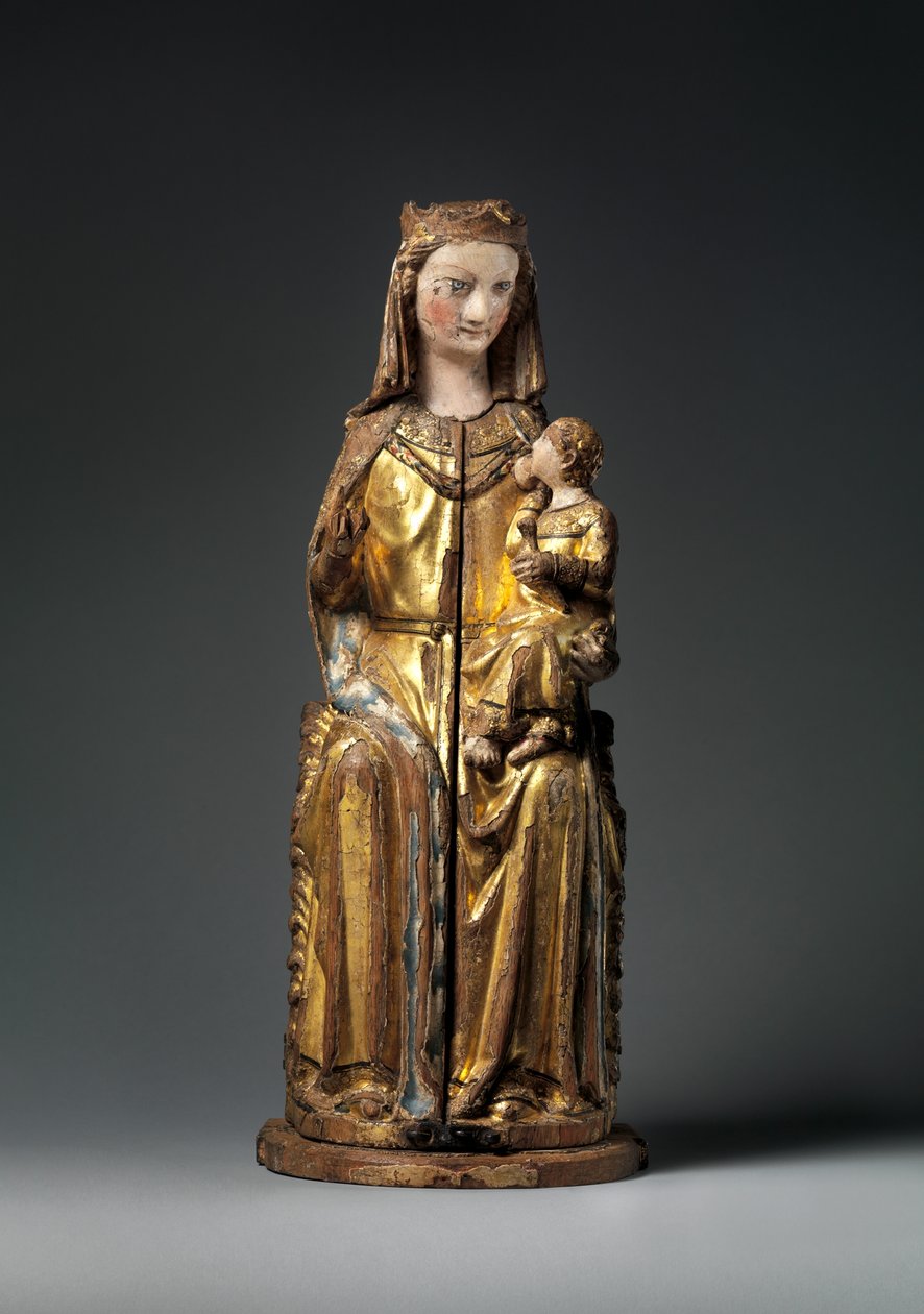 Santuário da Virgem, painel fechado, c.1300 (madeira dourada) de German School