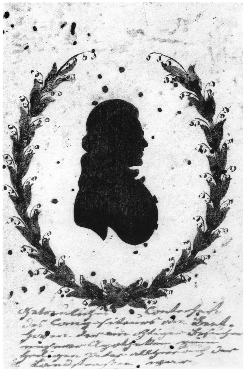 Silhueta de Ludwig van Beethoven (1770-1827) de German School