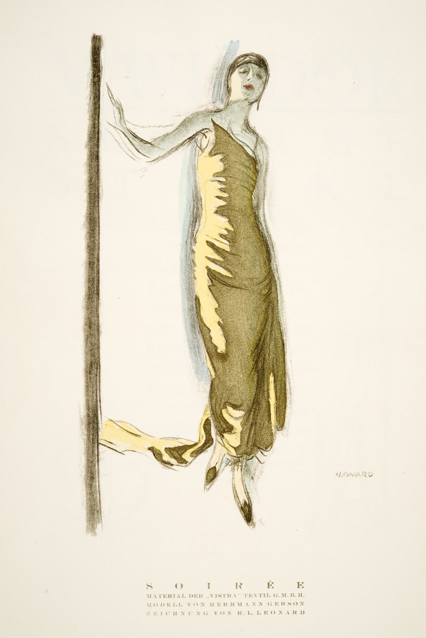 Soirée, de Styl, pub.1922 (impressão a stencil) de German School