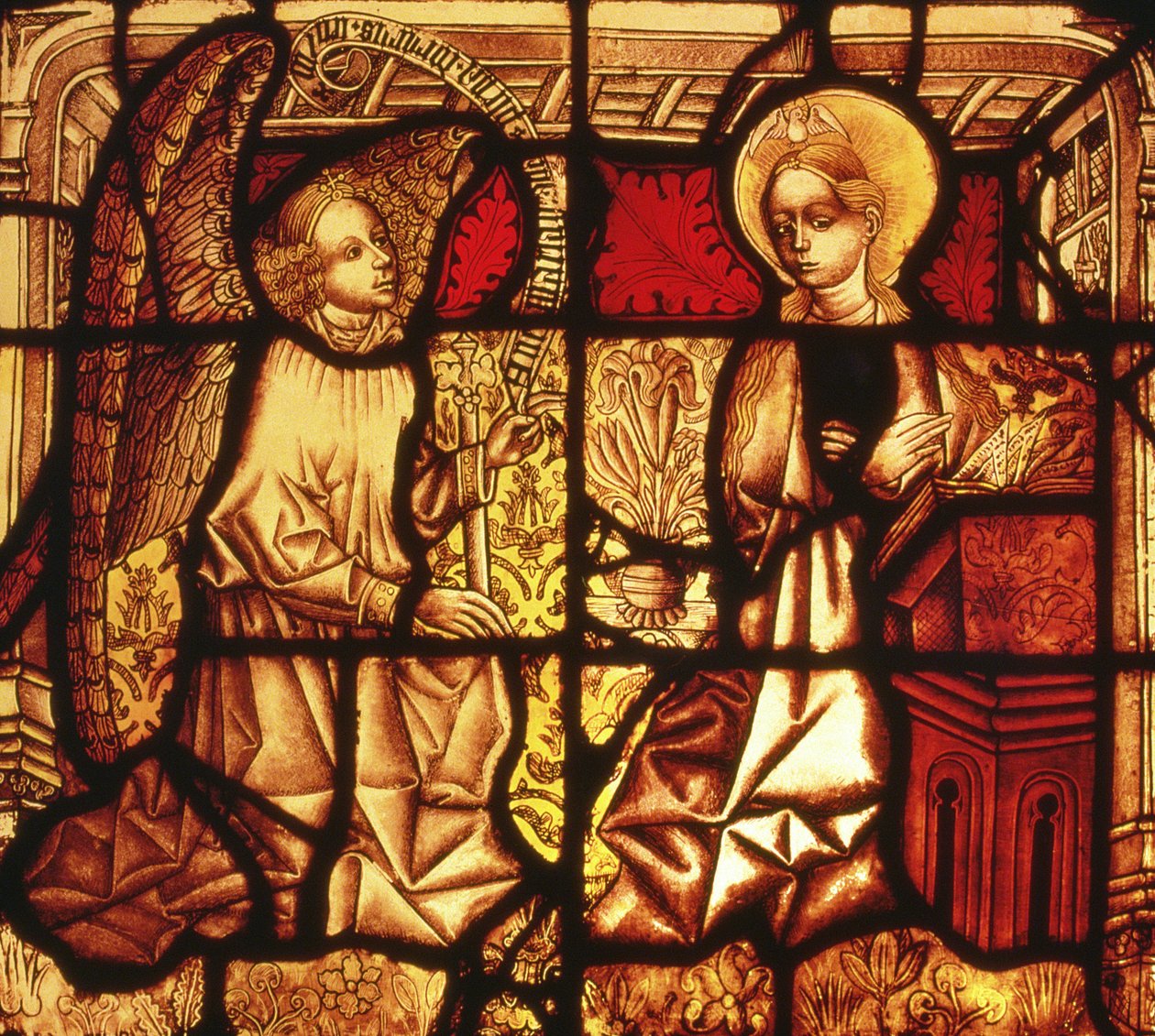 Vitral representando a Anunciação, alemão, c.1450 de German School